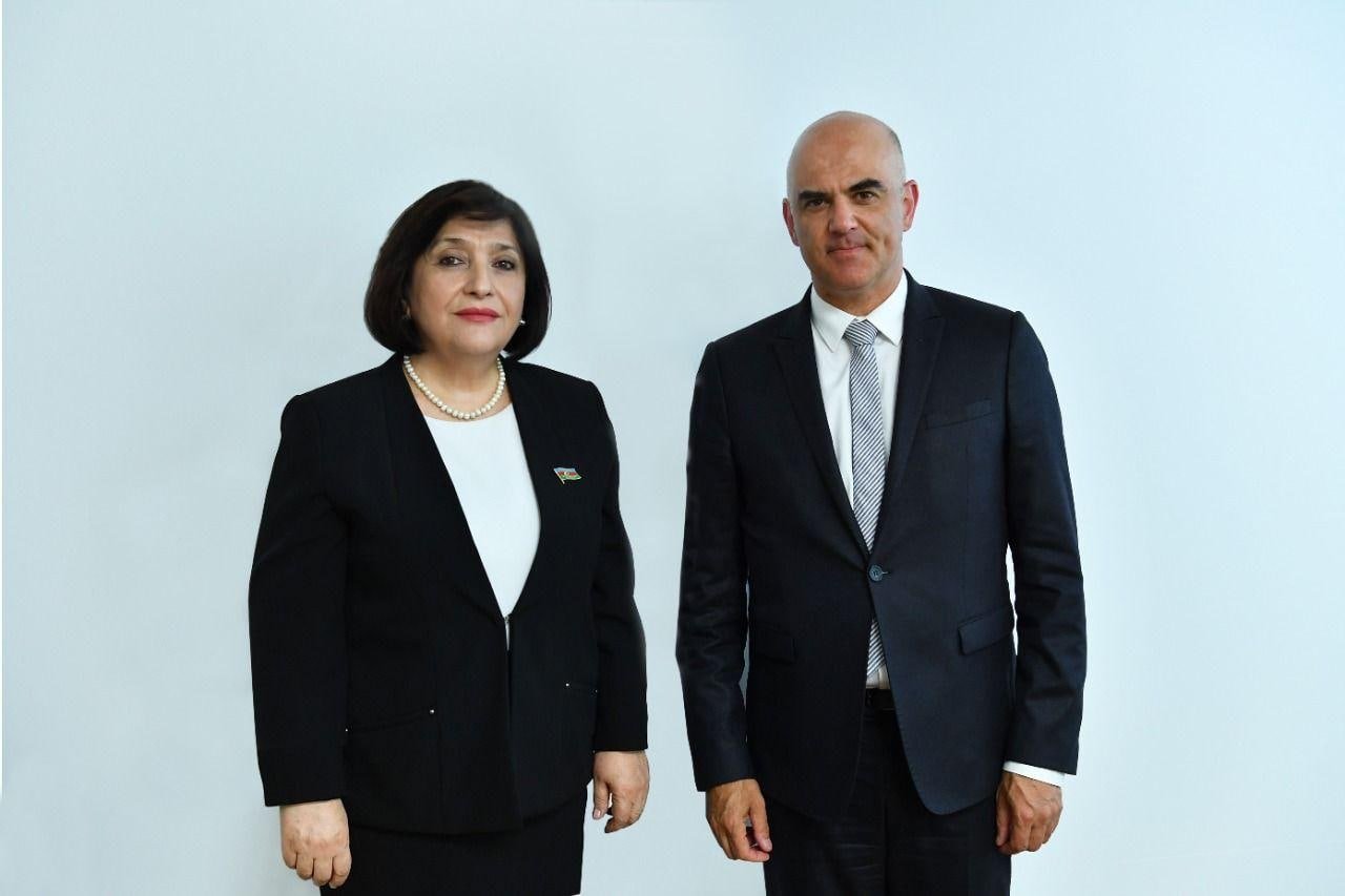 Sahibə Qafarova İsveçrənin vitse-prezidenti ilə görüşdü - FOTO - foto 1