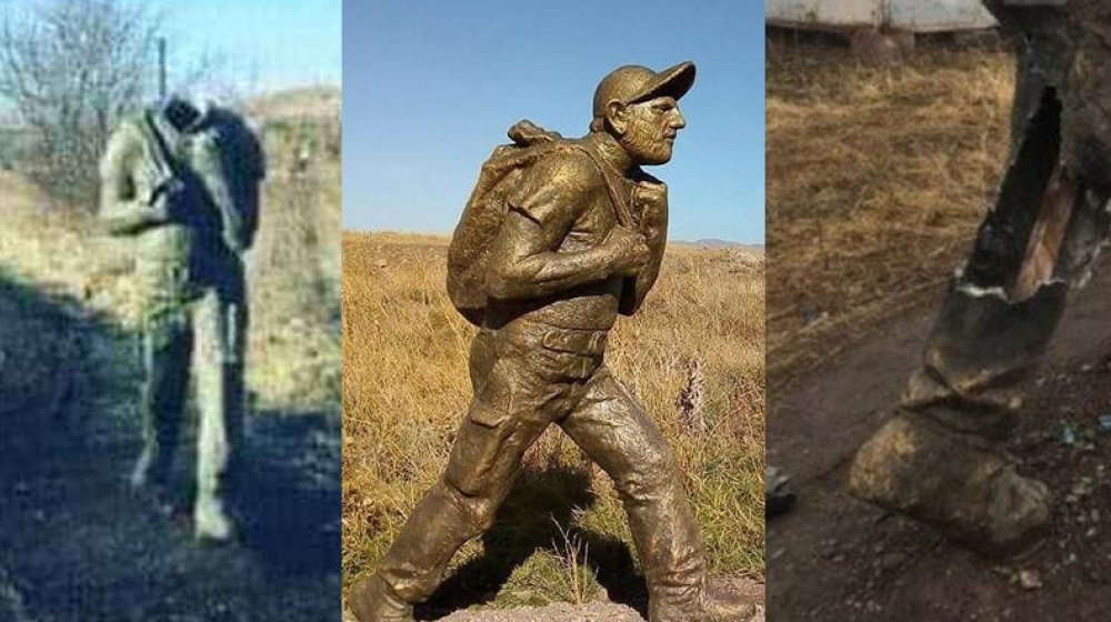 Paşinyanın heykəlinin başı yenə qoparıldı - FOTO - foto 1