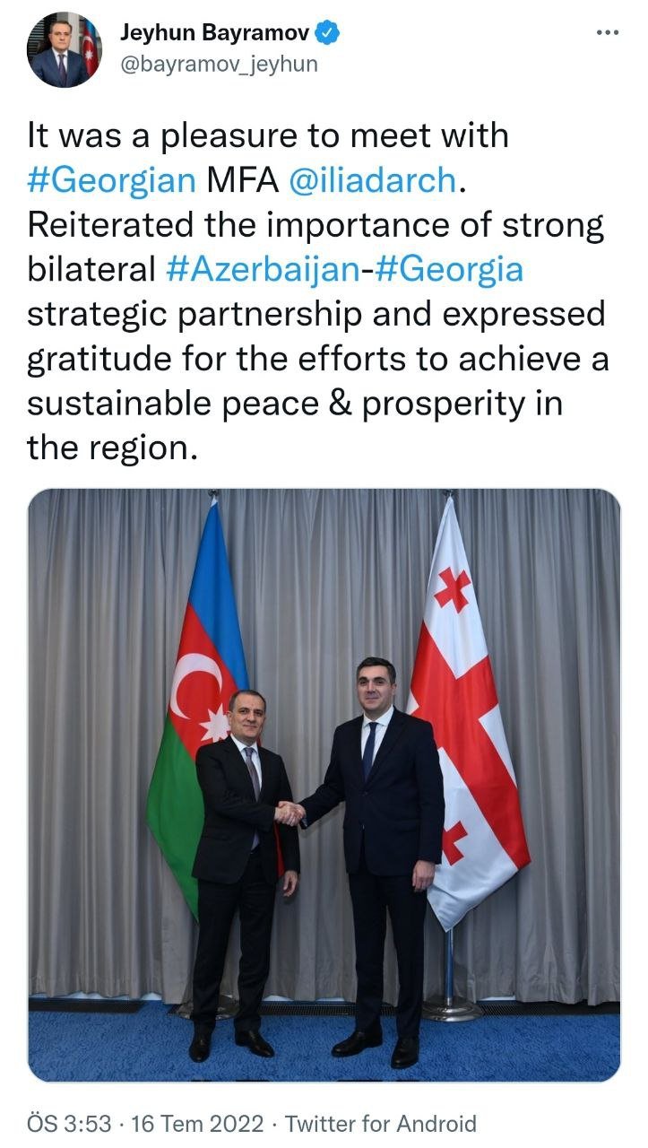 Ceyhun Bayramovdan Gürcüstana TƏŞƏKKÜR PAYLAŞIMI - foto 1