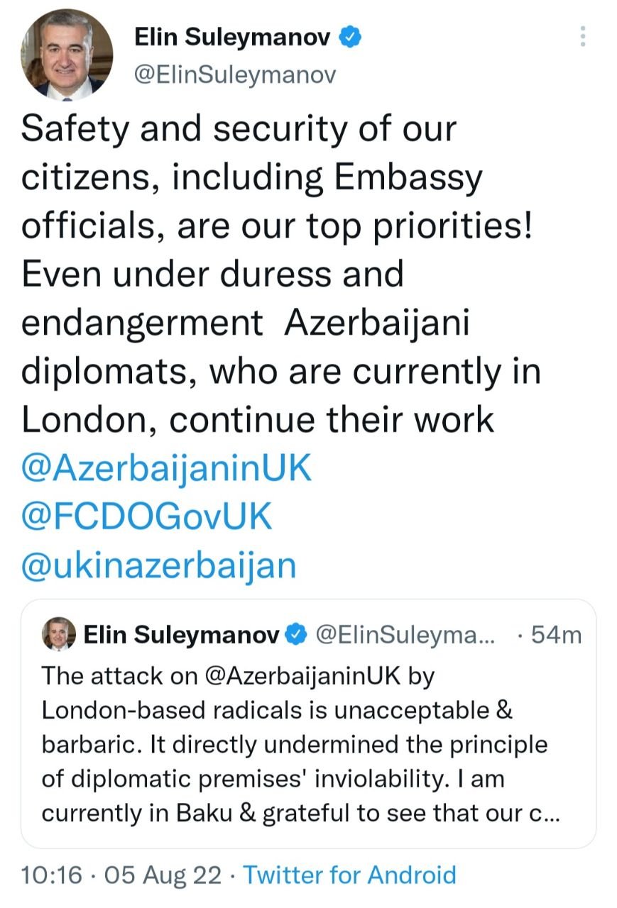 “Diplomatlarımız təhlükə altında fəaliyyətlərini davam etdirirlər” – Elin Süleymanov  - foto 1