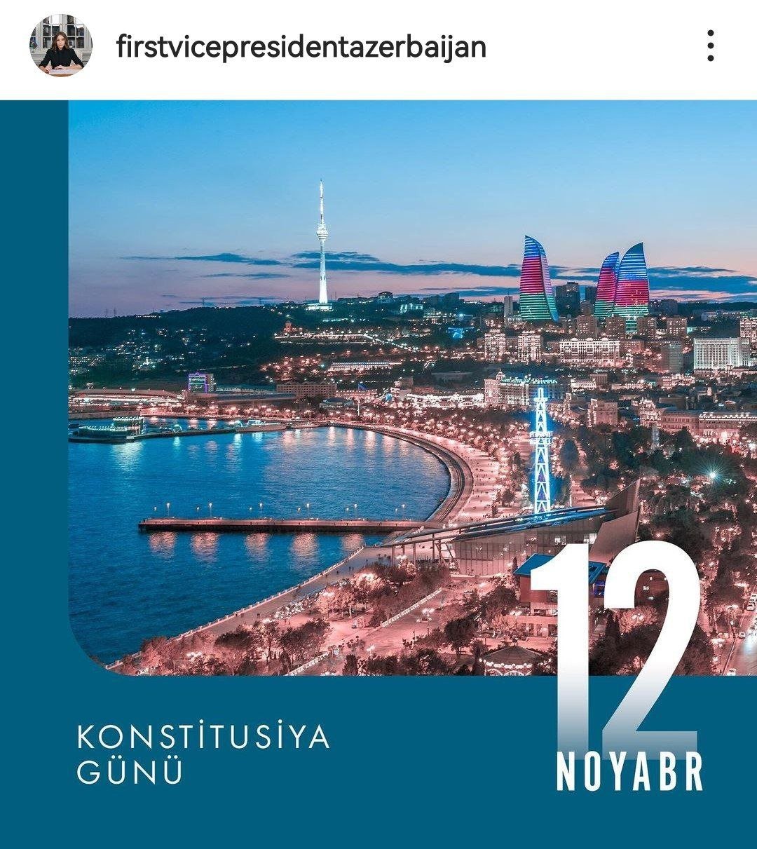 Mehriban Əliyevadan Konstitusiya Günü ilə bağlı PAYLAŞIM - foto 1