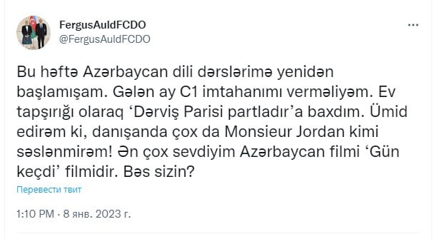 Britaniyalı səfir: “Ən çox sevdiyim film “Gün keçdi” filmidir” - FOTO - foto 1