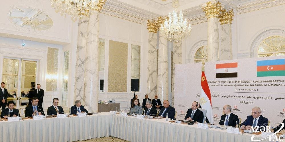 Misir Prezidentinin Bakıda Azərbaycanın iş adamları ilə görüşü oldu - FOTO  - foto 3