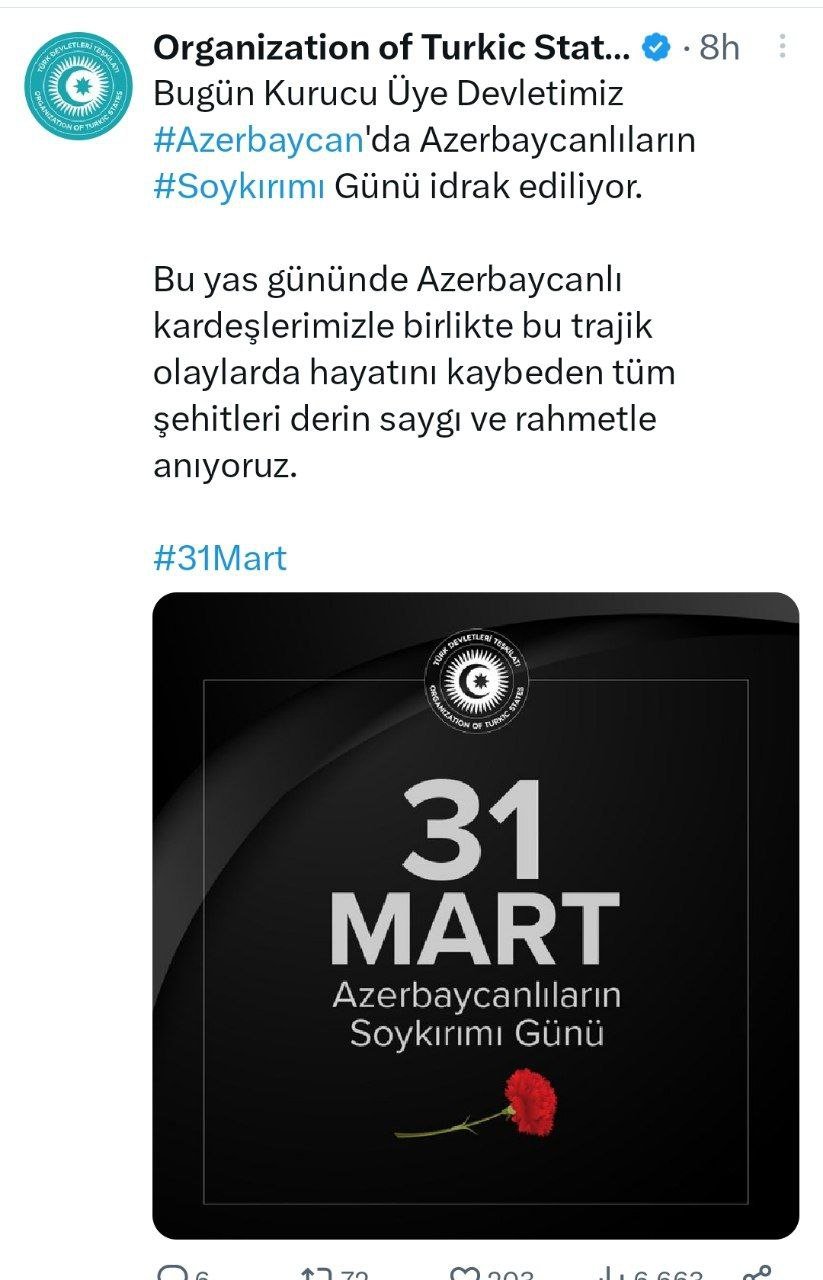 TDT-dən 31 Mart Azərbaycanlıların Soyqrımı Günü ilə bağlı PAYLAŞIM - foto 1