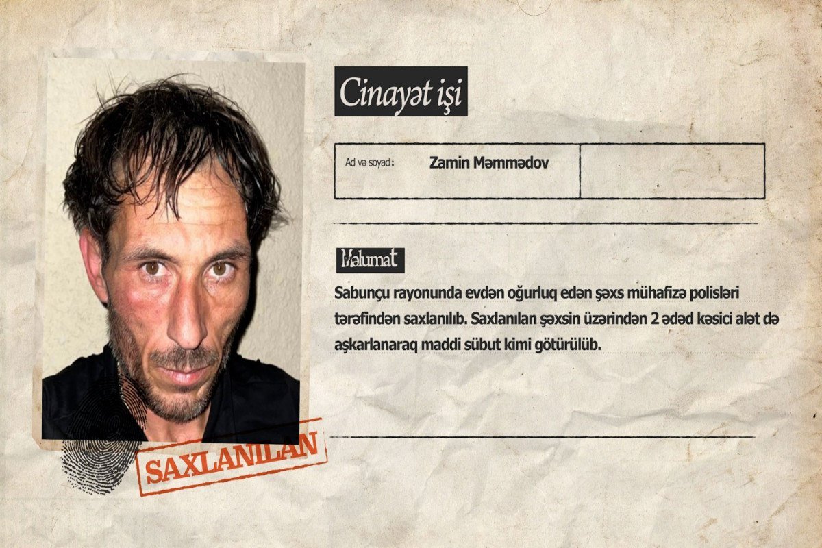 Polis evdən oğurluq edən şəxsi TUTDU - FOTO/VİDEO - foto 1
