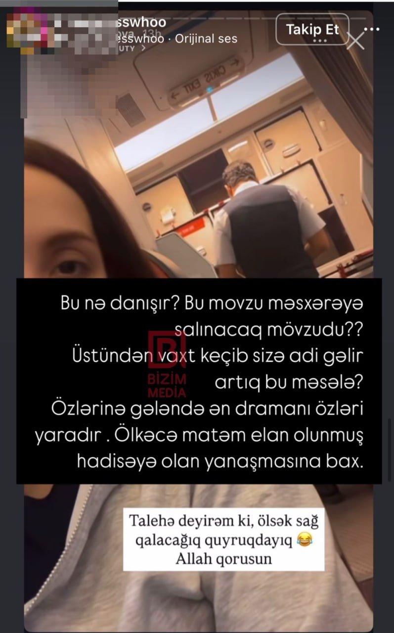 “Təyyarənin quyruğundayıq, sağ qalacağıq” – Talehin xanımının sözləri müzakirə yaratdı - VİDEO - foto 1