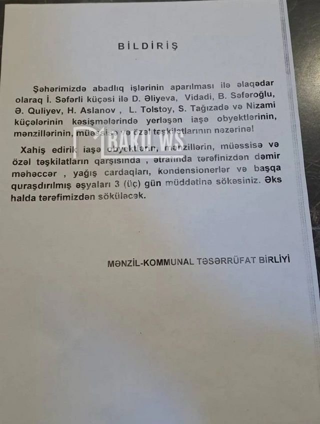 Bu ərazilərdə yaşayan sakinlərə 3 gün VAXT VERİLDİ - FOTO/VİDEO - foto 1
