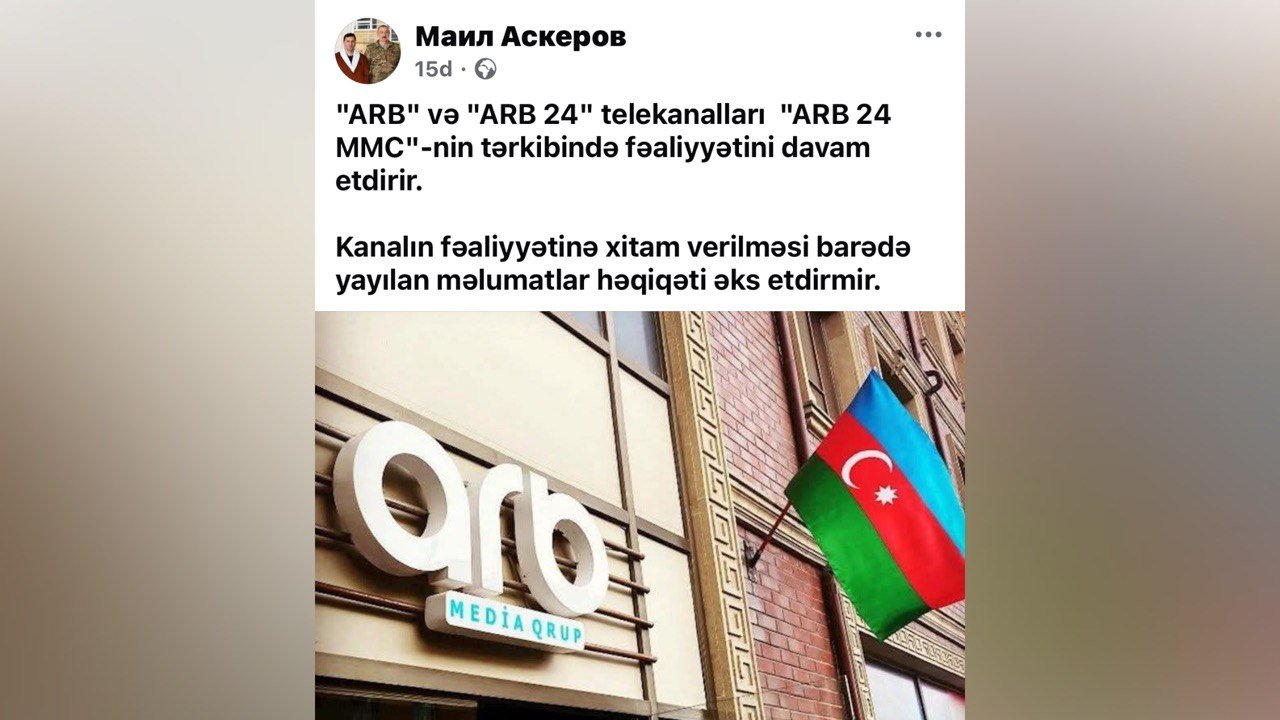 “ARB TV”nin fəaliyyətinə xitam verilməsi ilə bağlı iddialara telekanaldan CAVAB - foto 1