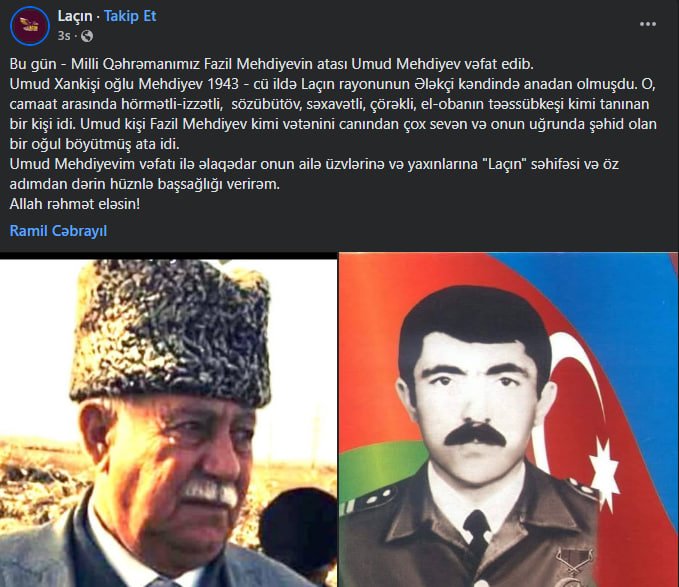 Milli Qəhrəmanın atası vəfat etdi – FOTO - foto 1