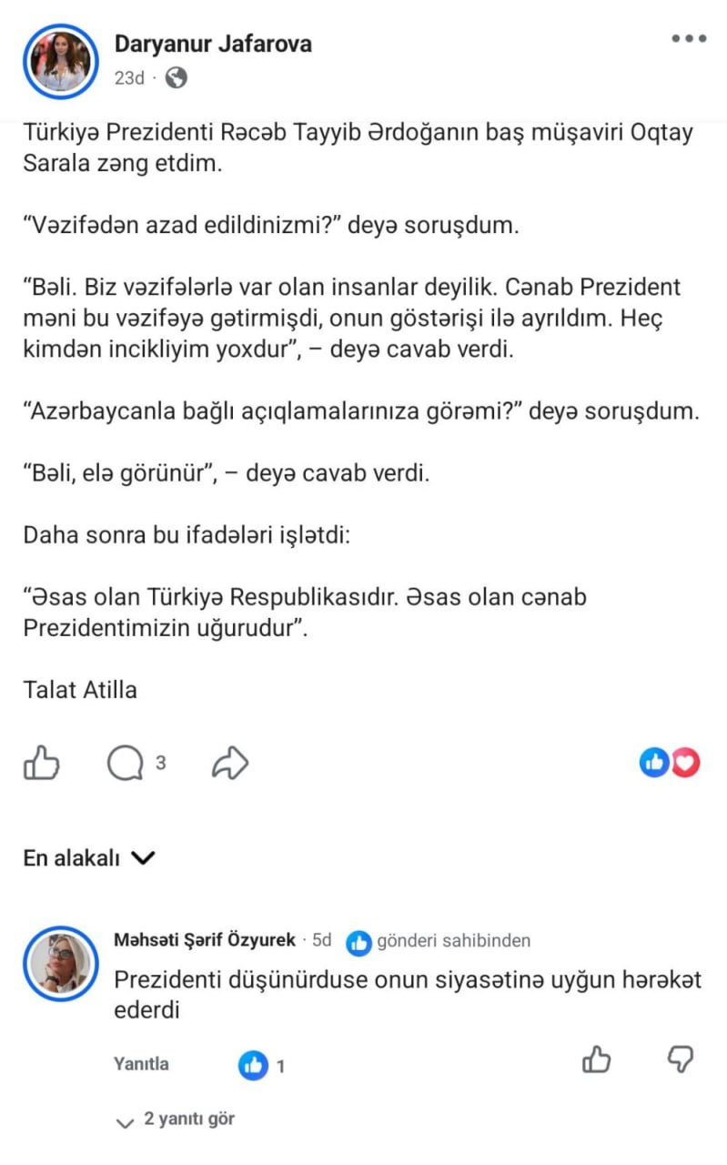 Ərdoğanın Azərbaycana qarşı çıxan müşaviri istefa verdi - foto 1