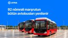 Bakıda 92 nömrəli marşrutun bütün avtobusları yenilənir