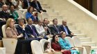 Leyla Əliyeva Arkadağ şəhərində əfsanəvi "Galkynyş" milli atüstü oyunlar qrupunun çıxışını izləyib - FOTO