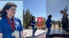 Malayziyada medal qazanan Aygün Bəylərin qızı anasının məzarını ZİYARƏT ETDİ - VİDEO