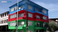 Türkiyədə Azərbaycan bayrağı şəklində boyanan bina dünyaca məşhur oldu – Ev sahibindən AÇIQLAMA -VİDEO