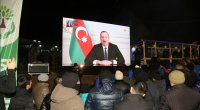 Laçın-Xankəndi yolunda fəallar İlham Əliyevin bayram təbrikini izləyiblər - FOTO