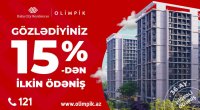 “Baku City Residences Olimpik”dən UNİKAL TƏKLİF – 15 faiz ilkin ödənişlə mənzil sahibi ola BİLƏRSİNİZ