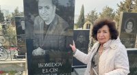 Kübra Əliyeva mərhum həmkarı Elçin Həmidovun məzarı üstündə - FOTO 