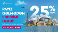 AZAL-la sərfəli uçuşlar: 25%-dək endirimlə səyahət edin!