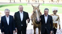 Qurbanqulu Berdiməhəmmədov İlham Əliyevə “Axaltəkə” atı HƏDİYYƏ ETDİ - FOTO/VİDEO