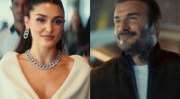 Hande Erçel Devid Bekhemlə eyni REKLAMDA