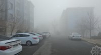 Qatı duman bu yollarda hərəkəti çətinləşdirdi - FOTO