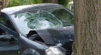 Şəkidə maşın ağaca çırpıldı &ndash; Xəsarət alan var