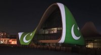 Heydər Əliyev Mərkəzinin binası üzərinə Pakistan bayrağı proyeksiya olundu