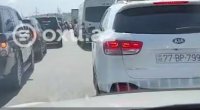 Kənar Dairəvi yolda kilometrlərlə tıxac yarandı &ndash; VİDEO