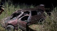 Kürdəmirdə BMW yoldan çıxaraq aşdı - FOTO