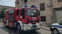 Gəncədə 3 mərtəbəli ev yandı - FOTO
