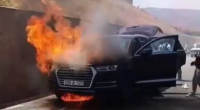 Şamaxı-İsmayıllı yolunda "Audi" yandı - ANBAAN VİDEO