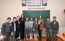 Leyla Əliyeva və Alena Əliyeva Qubada STEAM mərkəzində - FOTO