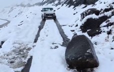 Quba-Xınalıq yolunun bu hissəsi bağlandı - VİDEO