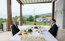 Dövlət başçıları Şuşada birgə naharda - FOTO