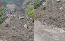 Quba-Xınalıq yolunda sürüşmə: Hərəkət çətinləşdi &ndash; FOTO/VİDEO