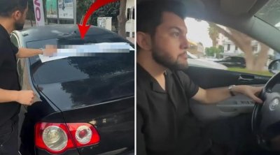 Boşanan kişinin avtomobilinə yazdığı sözlər gündəm oldu – FOTO