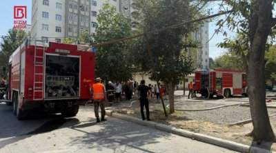 Gəncədə yaşayış binasında YANĞIN – FOTO