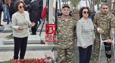 Hülya Koçyiğit Hərbi Memorial Məzarlığı ziyarət etdi - VİDEO