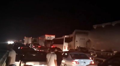 Hacıqabulda tıxac: Bakı-Qazax yolunda hərəkət dayanıb - VİDEO