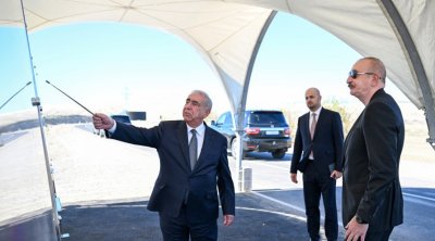 Prezident Cəbrayılda avtomobil yolunun açılışında – FOTO