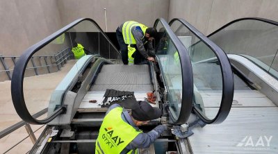 Bakıda yeraltı və yerüstü piyada keçidlərində eskalatorlar təmir edilir – FOTO