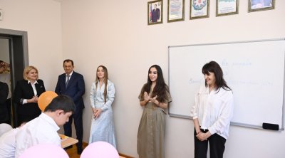 Leyla Əliyeva və Alena Əliyeva Lənkəranda internat məktəbində olublar - FOTO