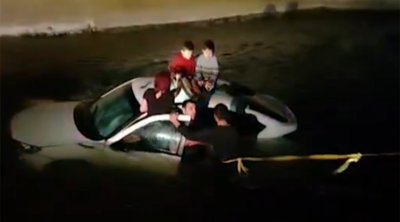 Beyləqanda avtomobil kanala düşdü – 4 nəfər… - VİDEO