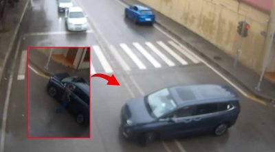 Bakıda sürücüdən qeyri-adi qayda pozuntusu: İşıqforun düyməsini sıxdı - ANBAAN VİDEO