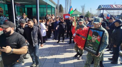 Bərdədə itkin şəhid Qılman Hacıyevlə vida mərasimi keçirildi – FOTO