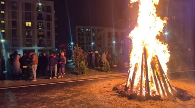Ağdamda ilk bayram tonqalı qalandı - FOTO
