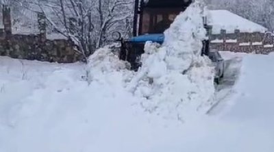 Xınalıq yolu qismən AÇILDI - VİDEO