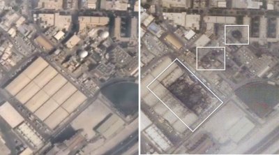 ABŞ-ın Bəhreyndəki bazası İranın zərbələrindən əvvəl və sonra &ndash; VİDEO