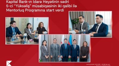 Kapital Bank-ın İdarə Heyətinin sədri 5-ci &ldquo;Yüksəliş&rdquo; müsabiqəsinin iki qalibi ilə Mentorluq Proqramına start verdi