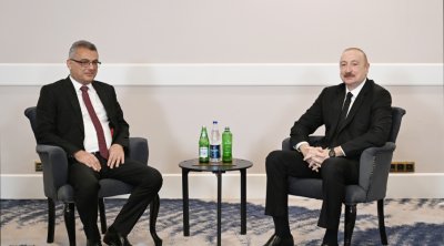 İlham Əliyev və Şimali Kipr Prezidenti arasında GÖRÜŞ - FOTO